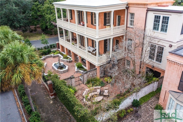 exterior space with a balcony