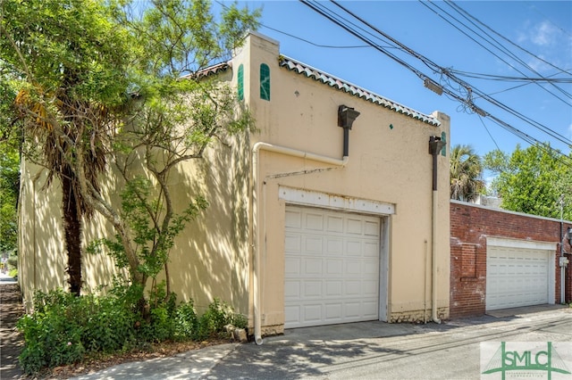 view of garage