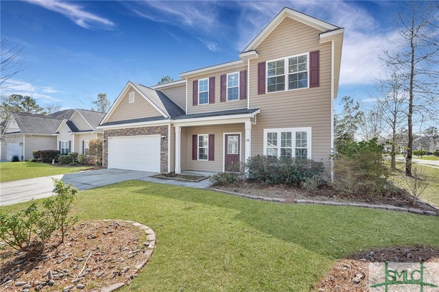 view of front of home featuring a front yard