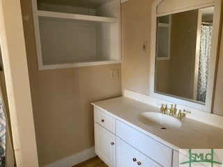 bathroom with large vanity