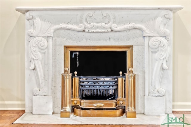 interior details featuring hardwood / wood-style flooring