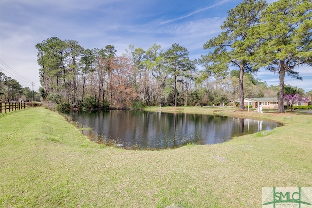 view of property view of water