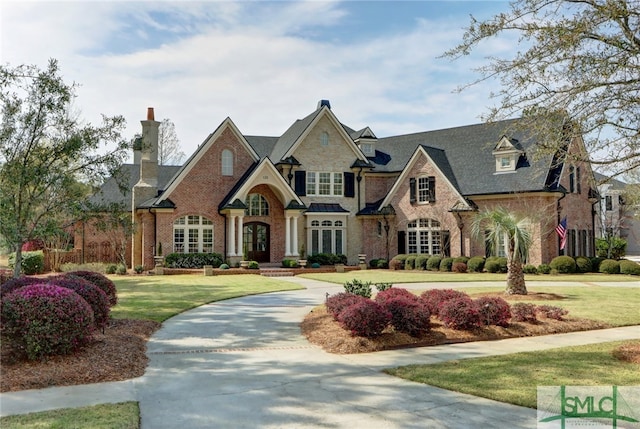 view of front of property featuring a front yard