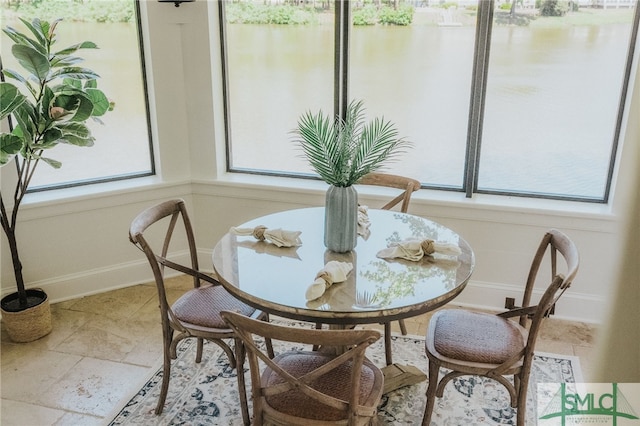 view of tiled dining area