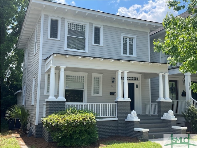 view of front facade with covered porch