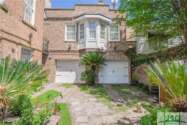 view of front of house with a garage