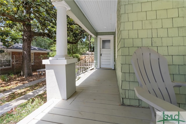 view of wooden deck