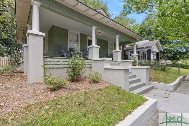 view of front of home with a porch