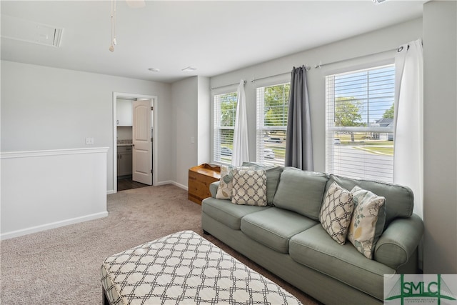 view of carpeted living room