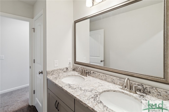 bathroom with double vanity