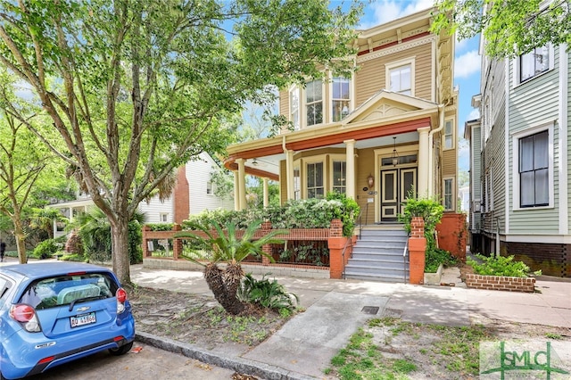 view of front of property with a porch