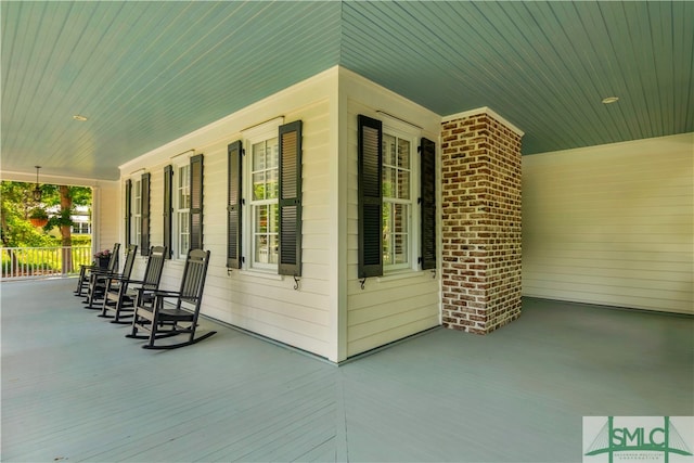 exterior space with a porch