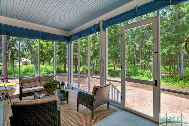 view of unfurnished sunroom