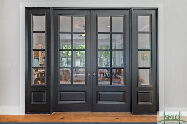 view of exterior entry with french doors