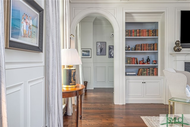 interior space featuring dark hardwood / wood-style flooring