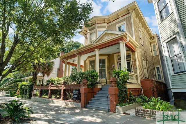 view of front of property with a porch