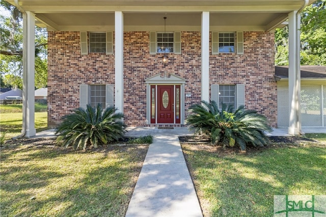 exterior space featuring a lawn