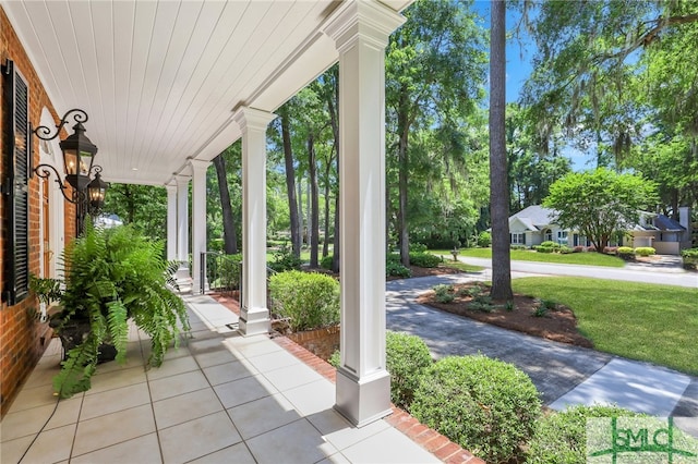 view of patio / terrace featuring covered porch