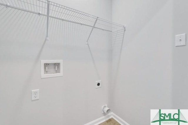 laundry area featuring hookup for an electric dryer and washer hookup