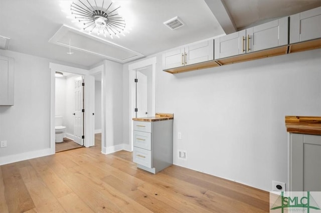 interior space featuring light wood-type flooring