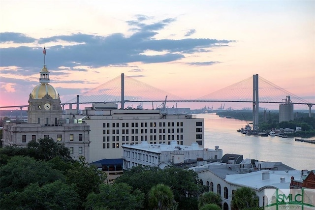 city view featuring a water view