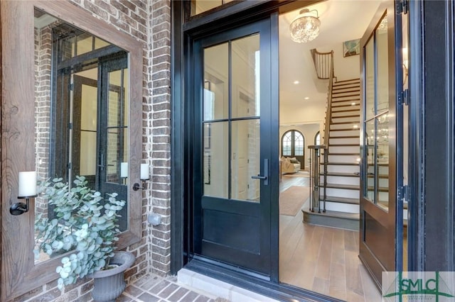 view of exterior entry with french doors