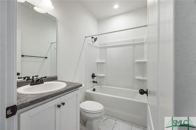 12 Cottonfield Dr, Guyton, GA 31312 - bathroom with vanity, bathtub / shower combination, and marble look tiles