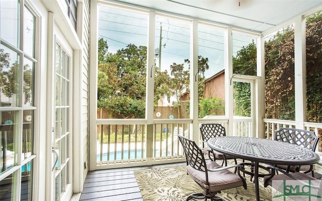 view of sunroom