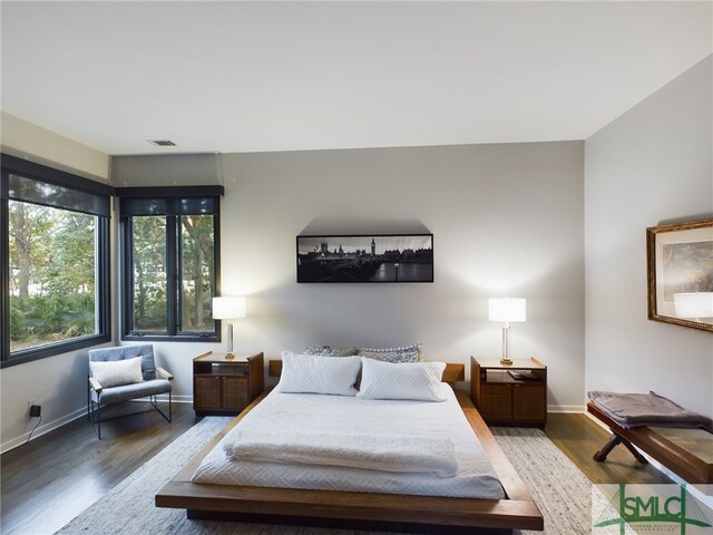 bedroom featuring wood-type flooring