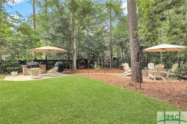 view of yard featuring a patio