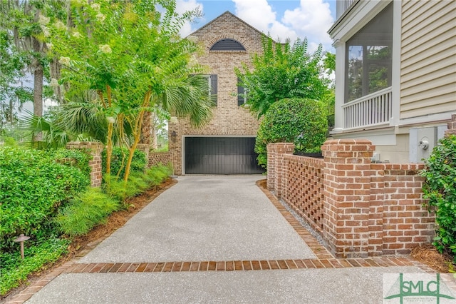 view of front of house with a garage