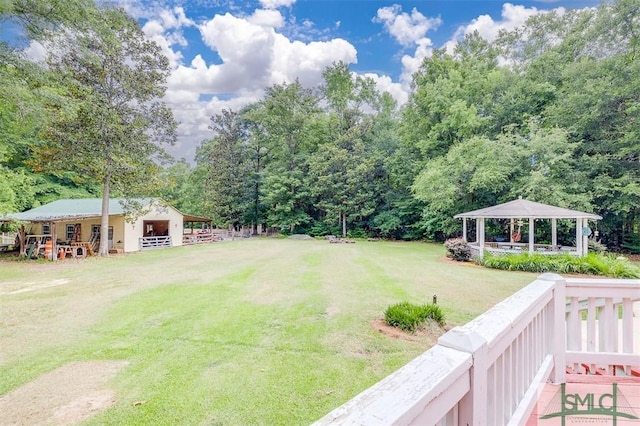 view of yard featuring a gazebo