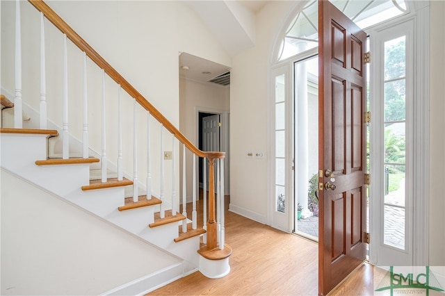 foyer featuring light wood-type flooring