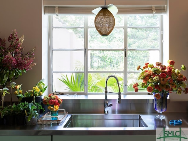 kitchen with stainless steel counters and sink