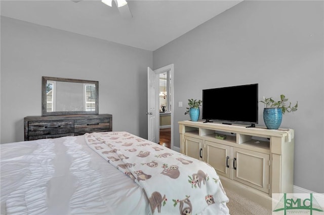 bedroom featuring ceiling fan