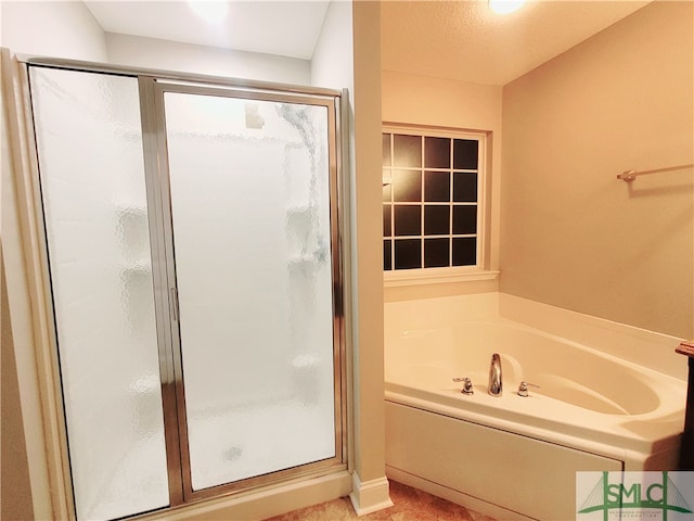 bathroom with plus walk in shower