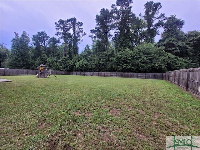 view of yard featuring a playground