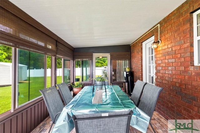 view of sunroom