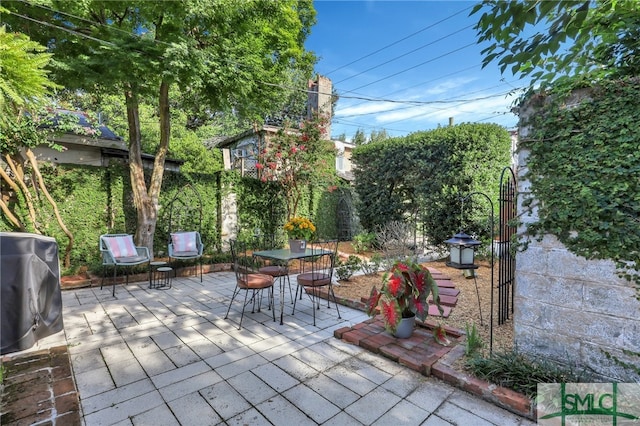 view of patio featuring grilling area