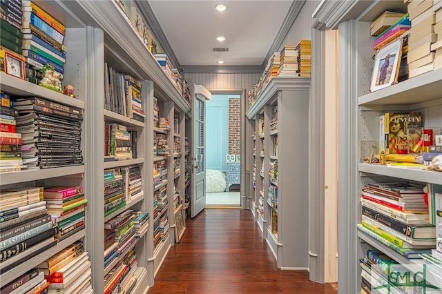 interior space featuring dark wood-type flooring