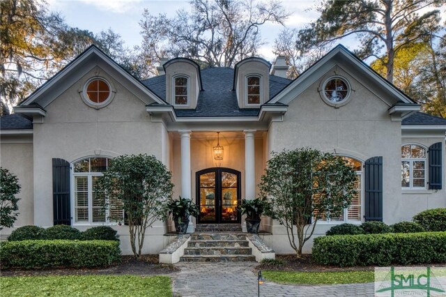 view of front of house with french doors