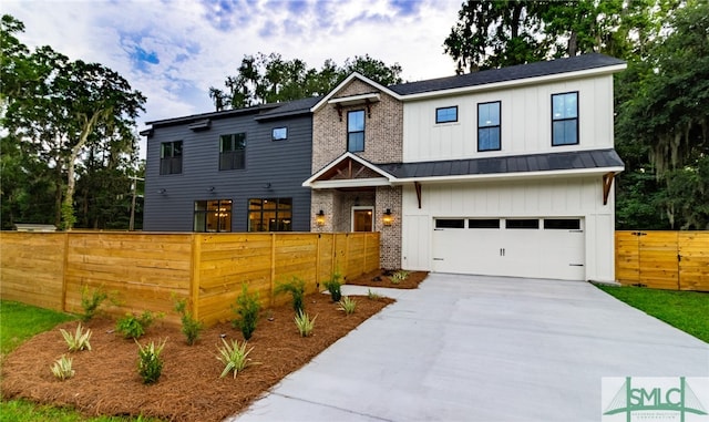 view of front facade with a garage