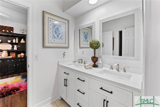 bathroom featuring vanity and tile patterned floors