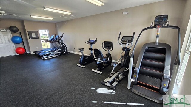 gym with baseboards