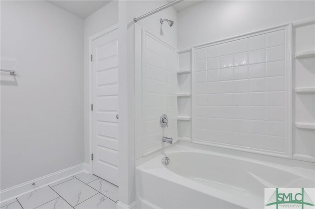 bathroom with bathing tub / shower combination