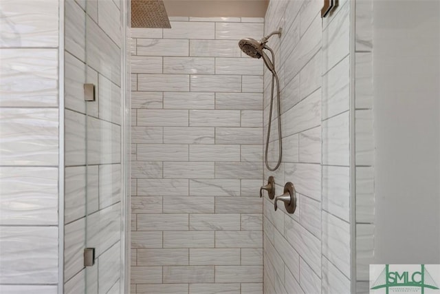 full bathroom featuring a stall shower