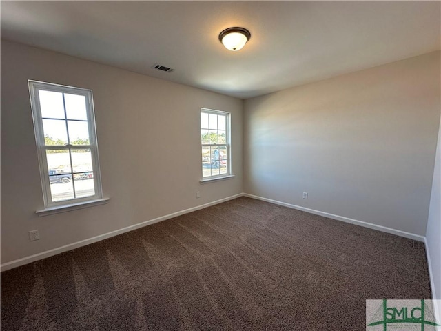 carpeted empty room featuring plenty of natural light