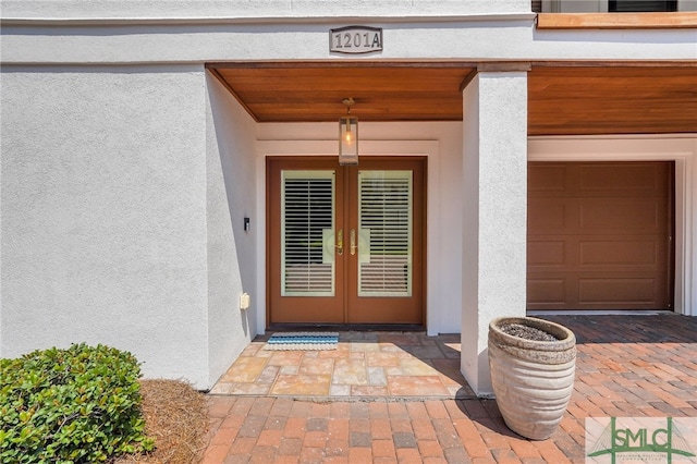 doorway to property with french doors