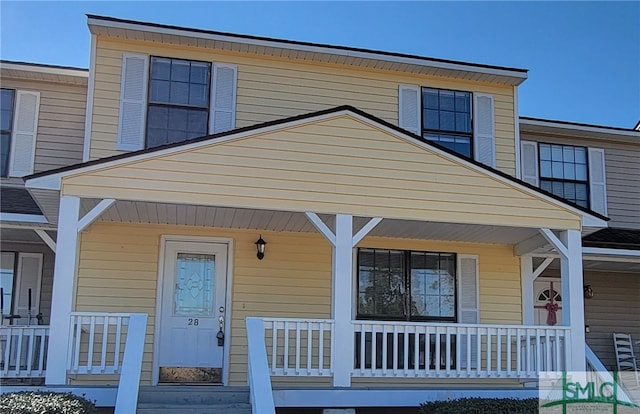 view of front of home featuring covered porch