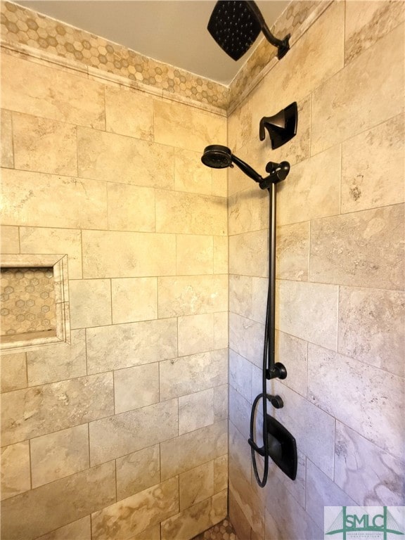 details with tiled shower